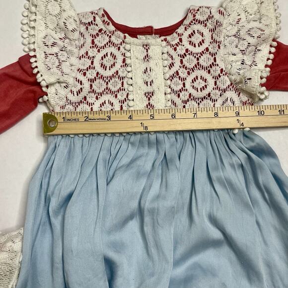 Lot Of 4 Mimi & Maggie Baby Girl 6-12M Romper & Dress Artisan Designer Samples - Picture 5 of 6